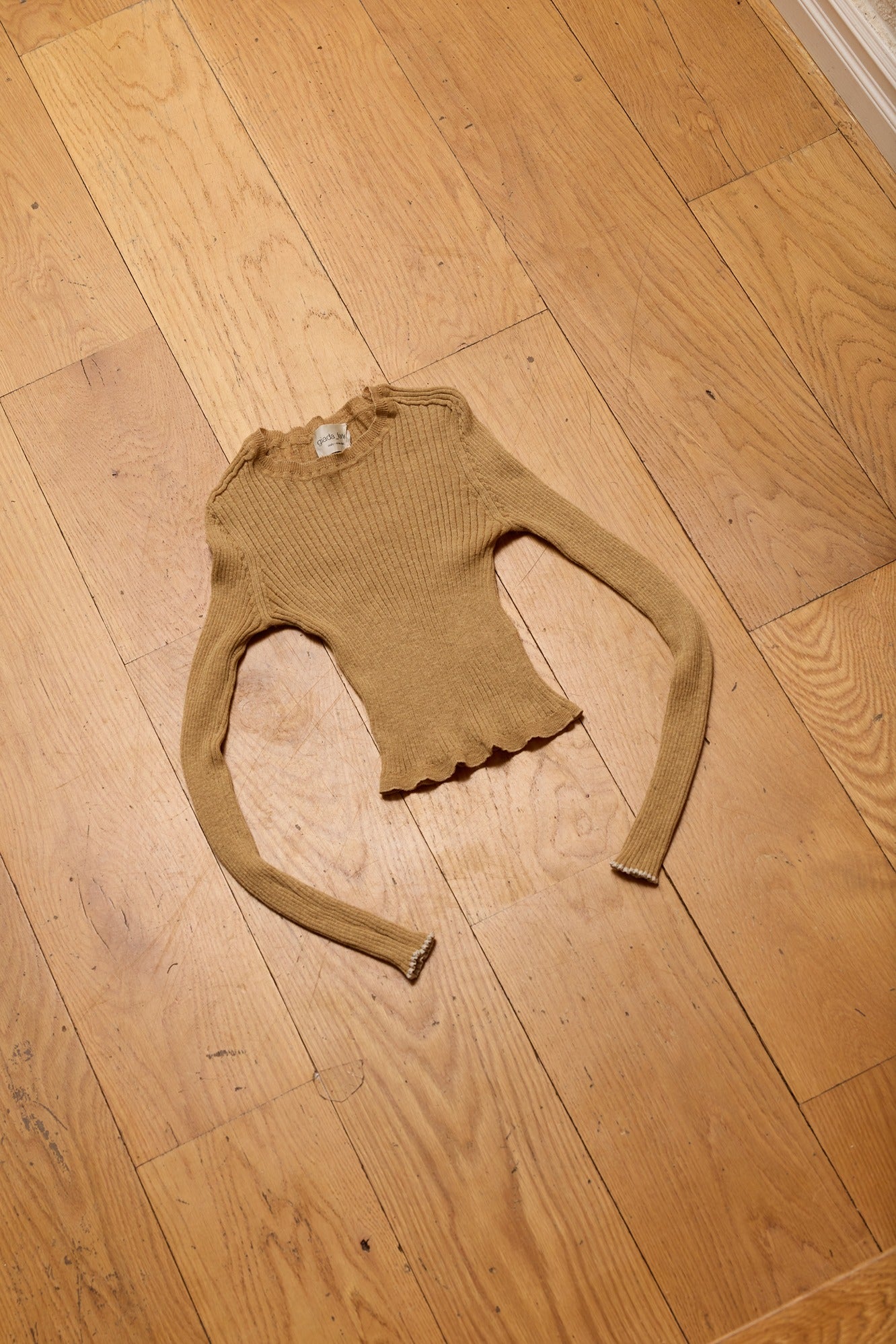 The Lovers Ribbed Camel Knit Top