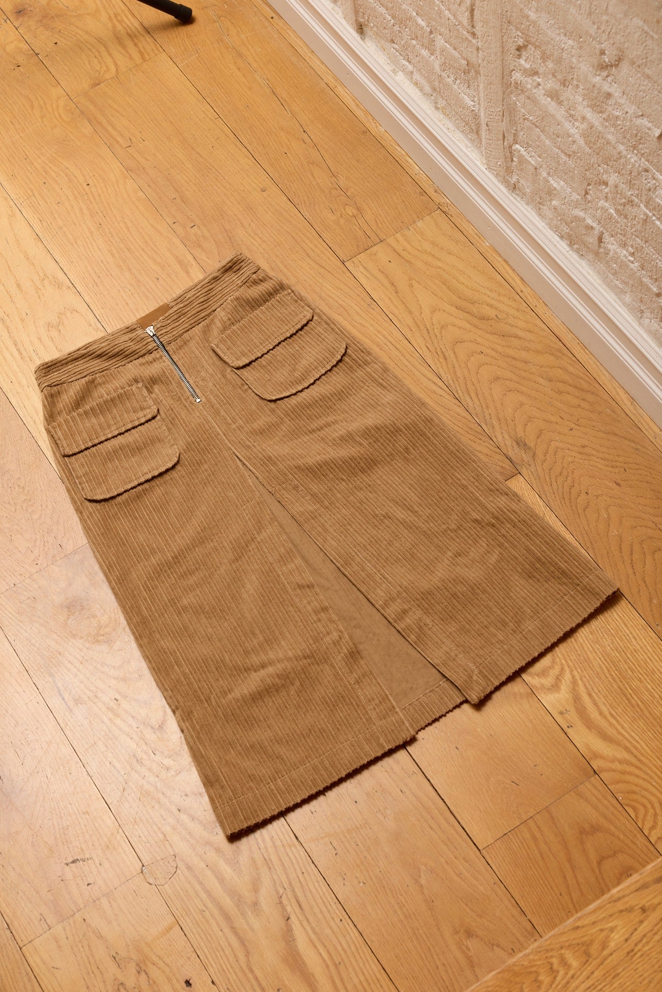 The Lovers Camel Corduroy Midi Skirt