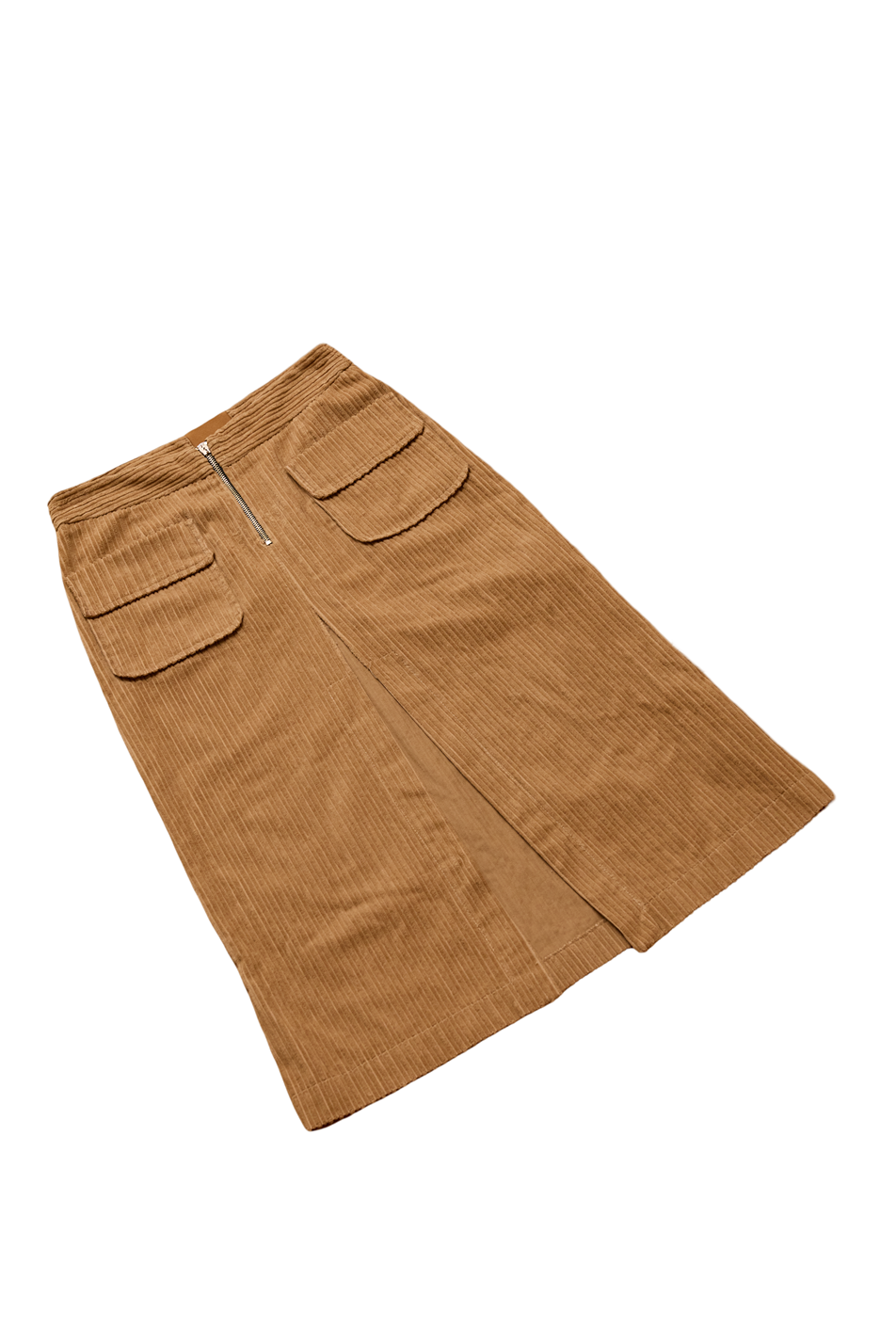 The Lovers Camel Corduroy Midi Skirt
