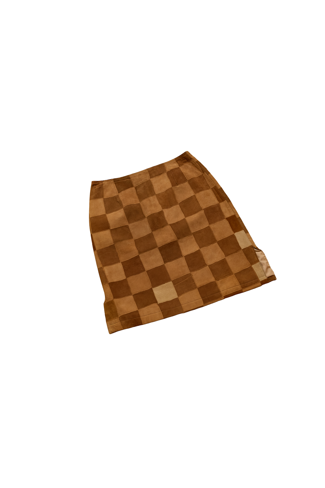 The Lovers Checkered Suede Mini Skirt