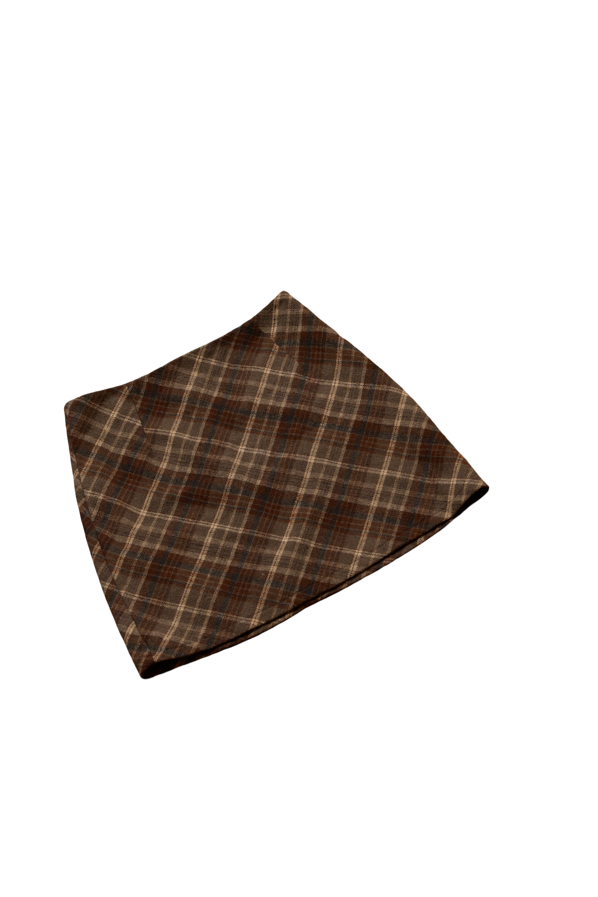 The Thinkers Brown Plaid Mini Skirt