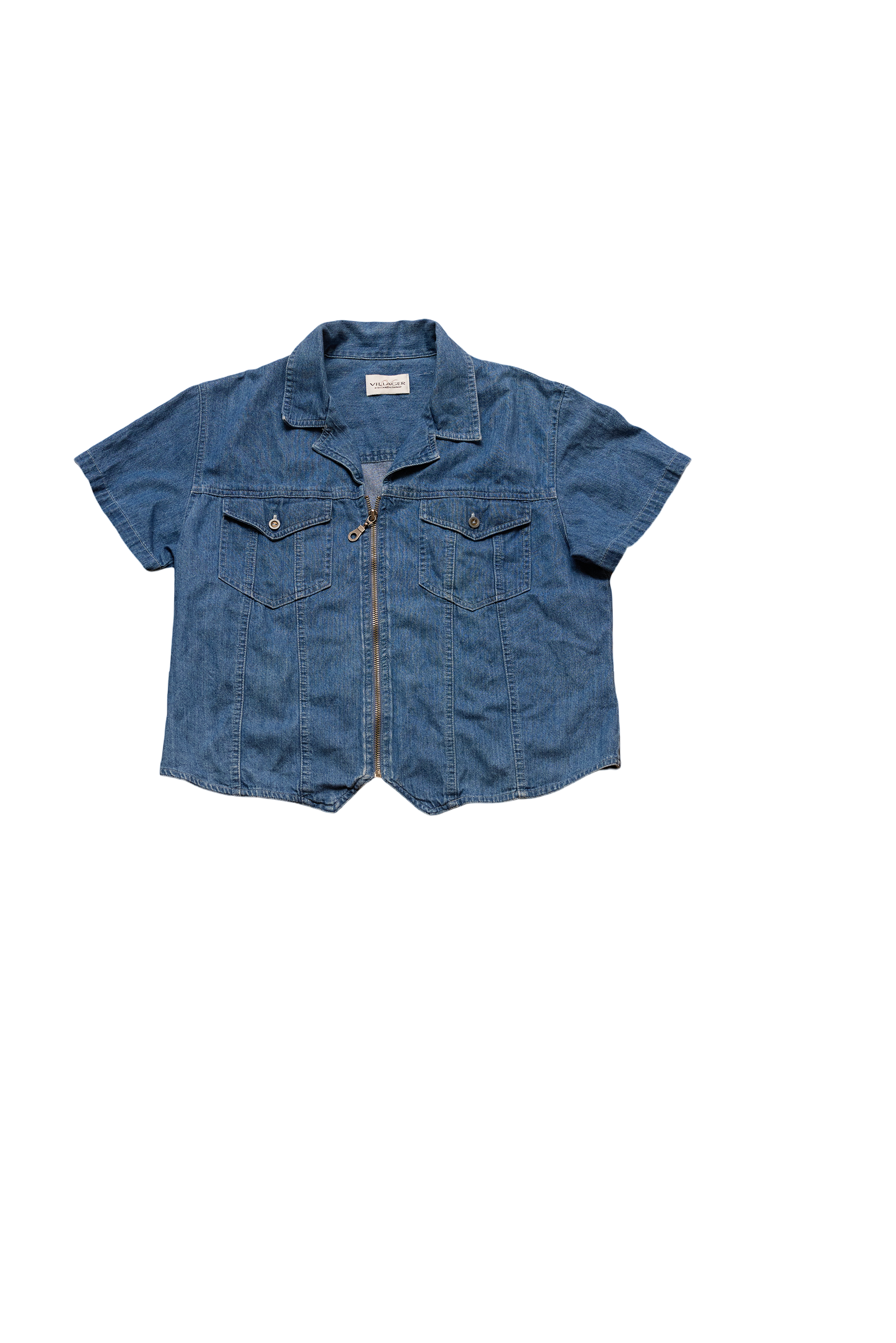 The Roamers Short Sleeve Denim Zip Top
