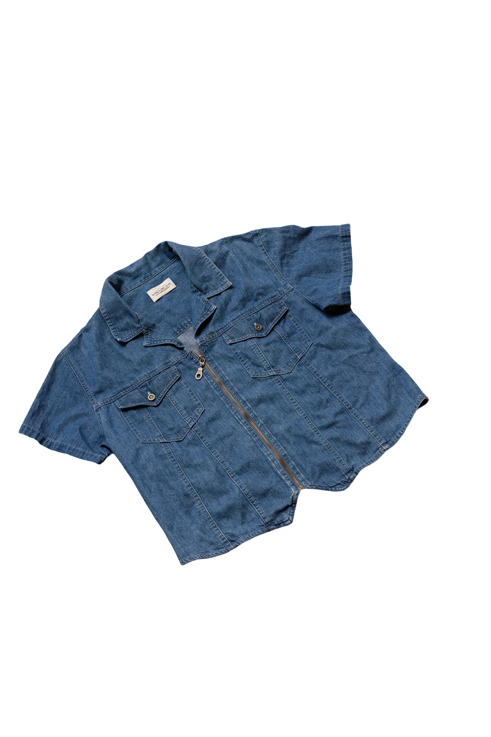 The Roamers Short Sleeve Denim Zip Top